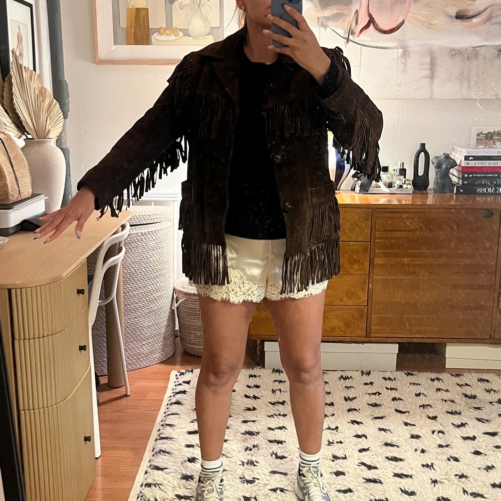 Brown Suede Fringe Jacket - Picture 4 of 13